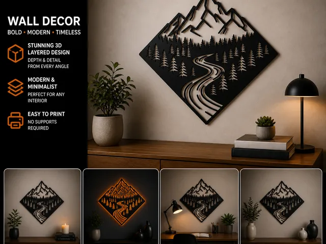 Universal mountain river wall decoration