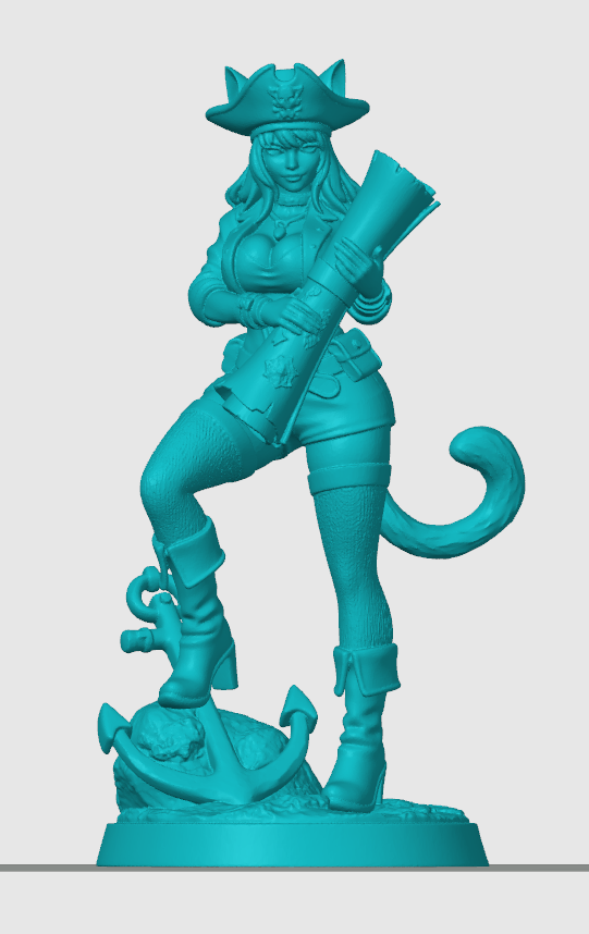 Anime cat-girl figurine 24 3D model