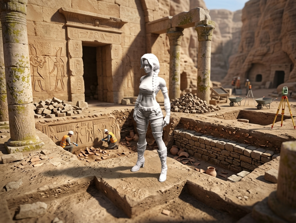 Adventurous Archaeologist - Action Girl with Braid