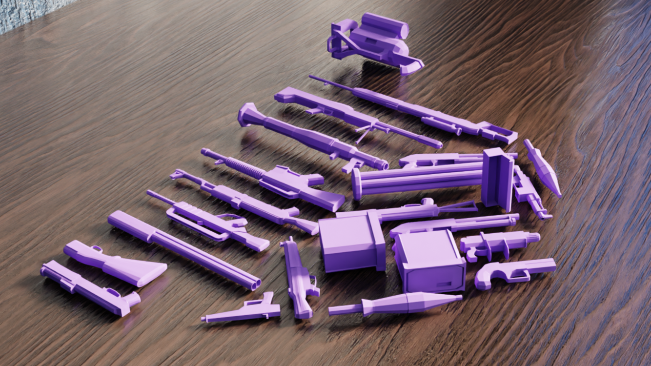 Gun Models Collection Low Poly V1