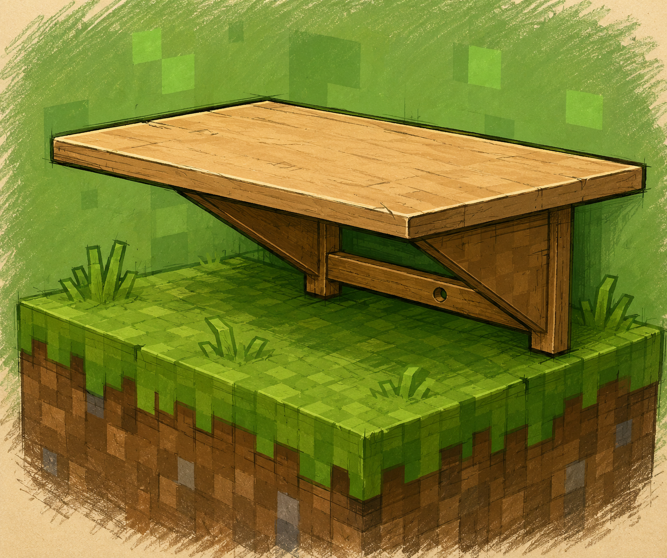 Minecrafty Shelf