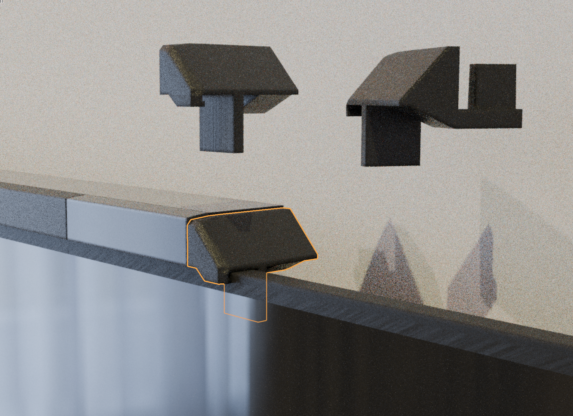 Minimalist Wii / WiiU sensor bar mount for 5-10mm OLED TV's 3D model