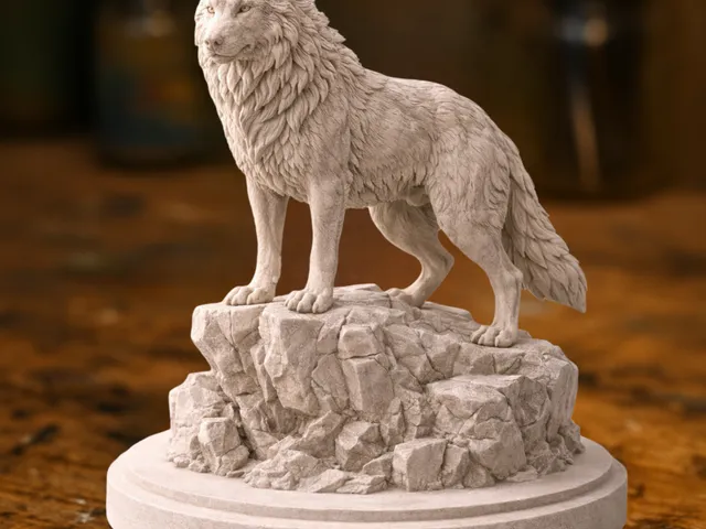 Wolf Sculpture – Guardian of the Cliffs