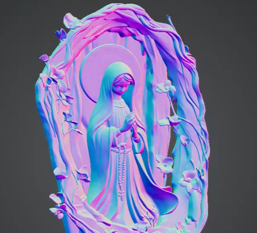 virgin mary statue 3d model (4)