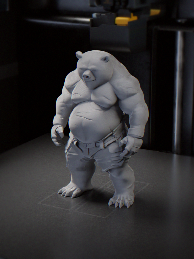 Boxer Bear Figurine Animal Collectible 3D Printable 3D model