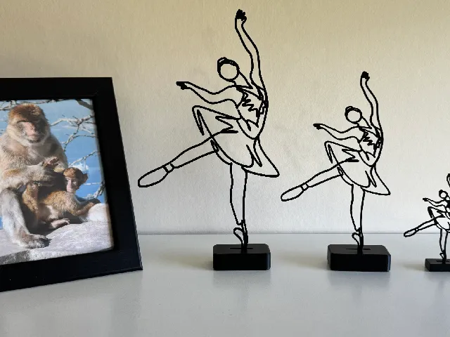 Ballet Dancer Line Art Sculpture