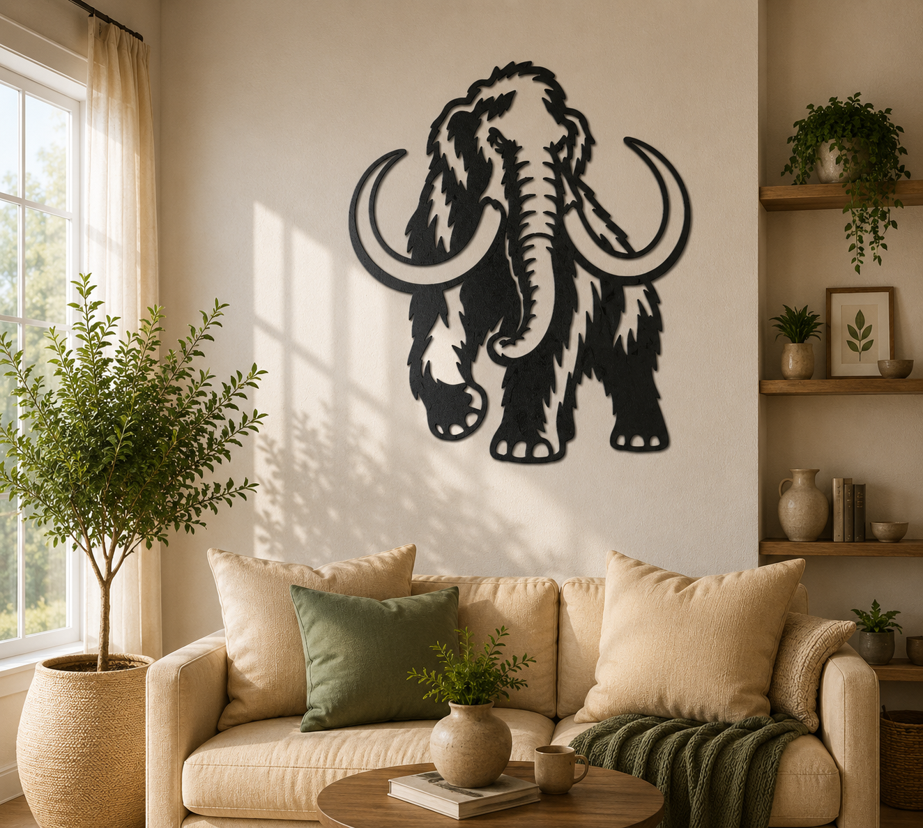 Mammoth 2D Wall Art – Prehistoric Animal Decor