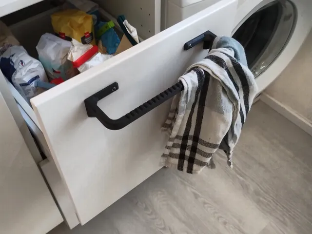 Ikea kitchen cabinet handle/towel hanger