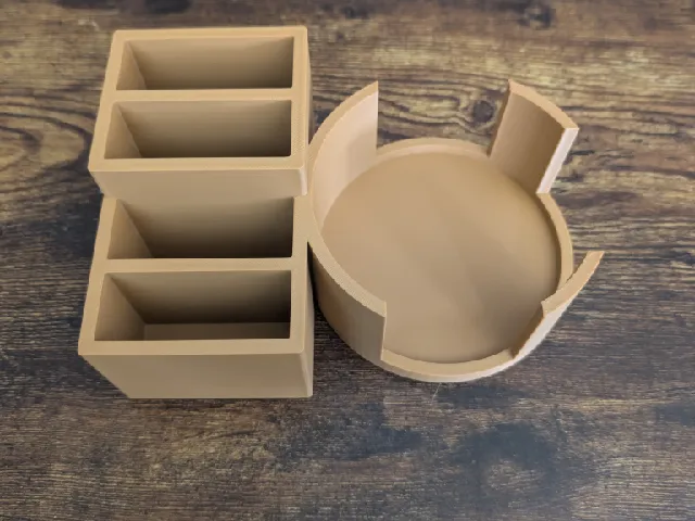 Remote caddy and coaster storage