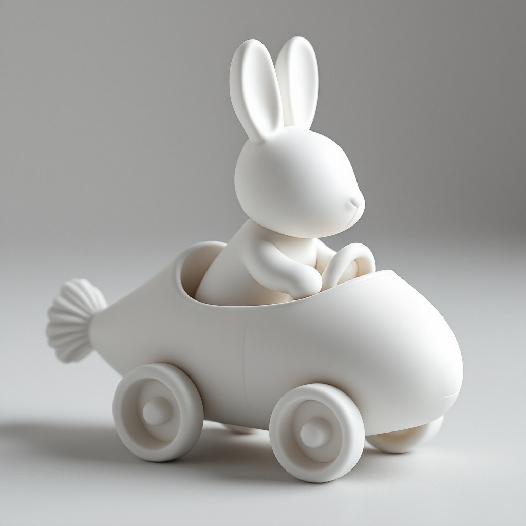 Easter Bunny Driving Carrot Car – Festive Decor