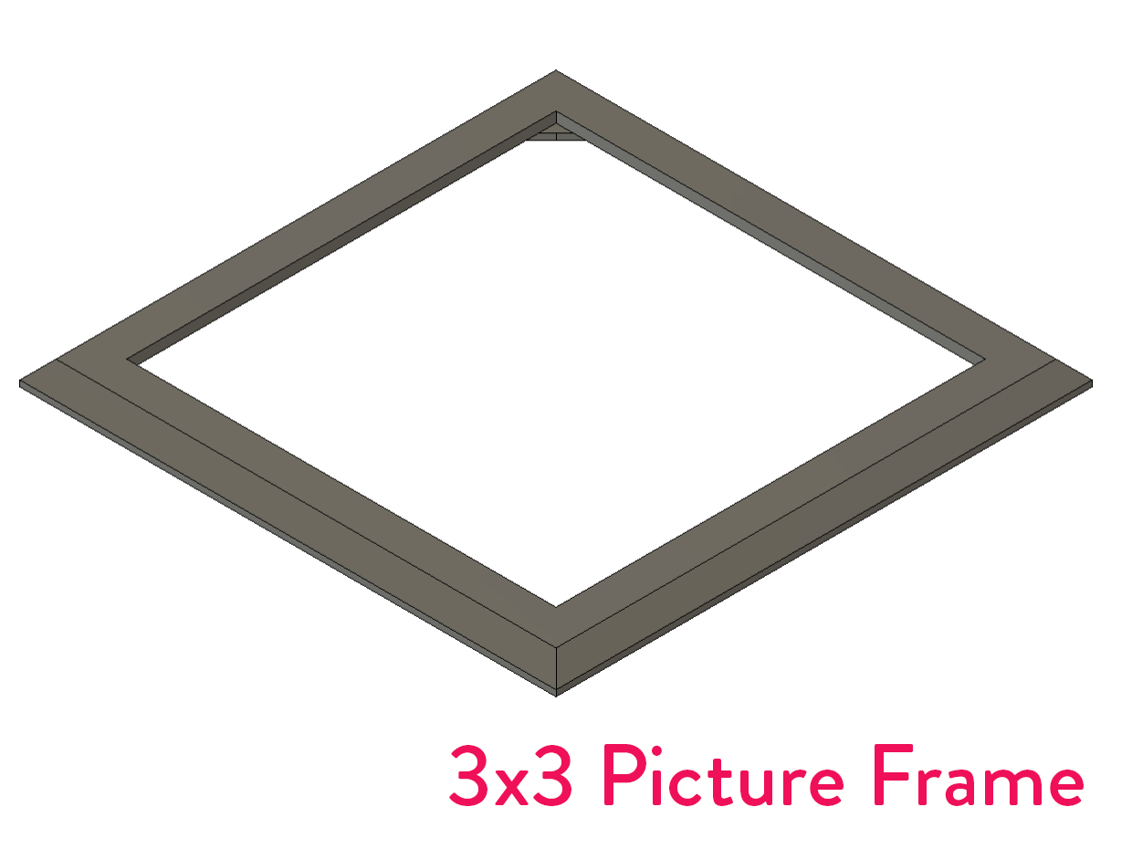 3x3 Inch Simple Print in Place Picture Frame