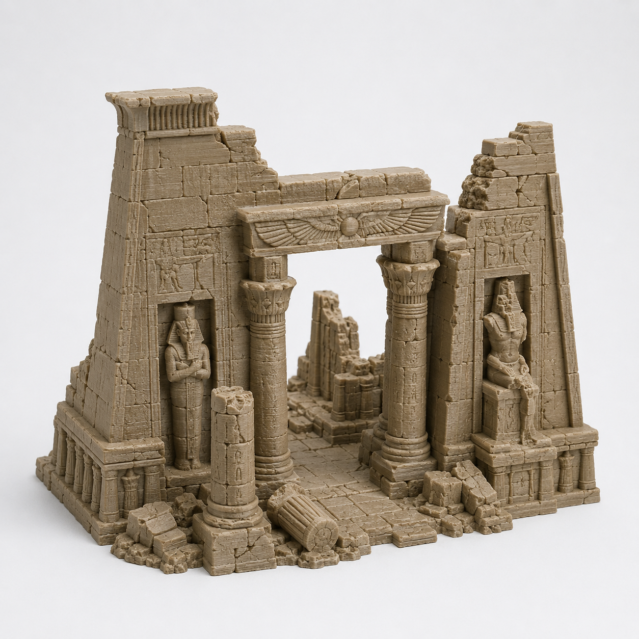 Decayed Egyptian Temple Ruin Model/Zerfallenes ägyptisches Tempelruinenmodell