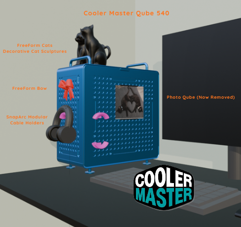 FreeForm Cats – Decorative Cat Sculptures for Cooler Master Qube 540 (Remix Collection)