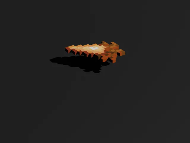 Stylized Voxel Golden Carrot - Low Poly Iconic Item 3D Model
