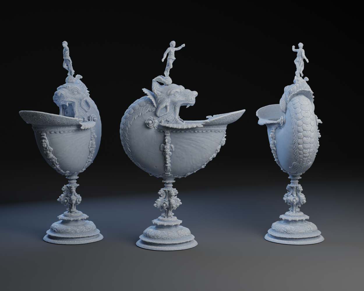 Nautilus shell chalice