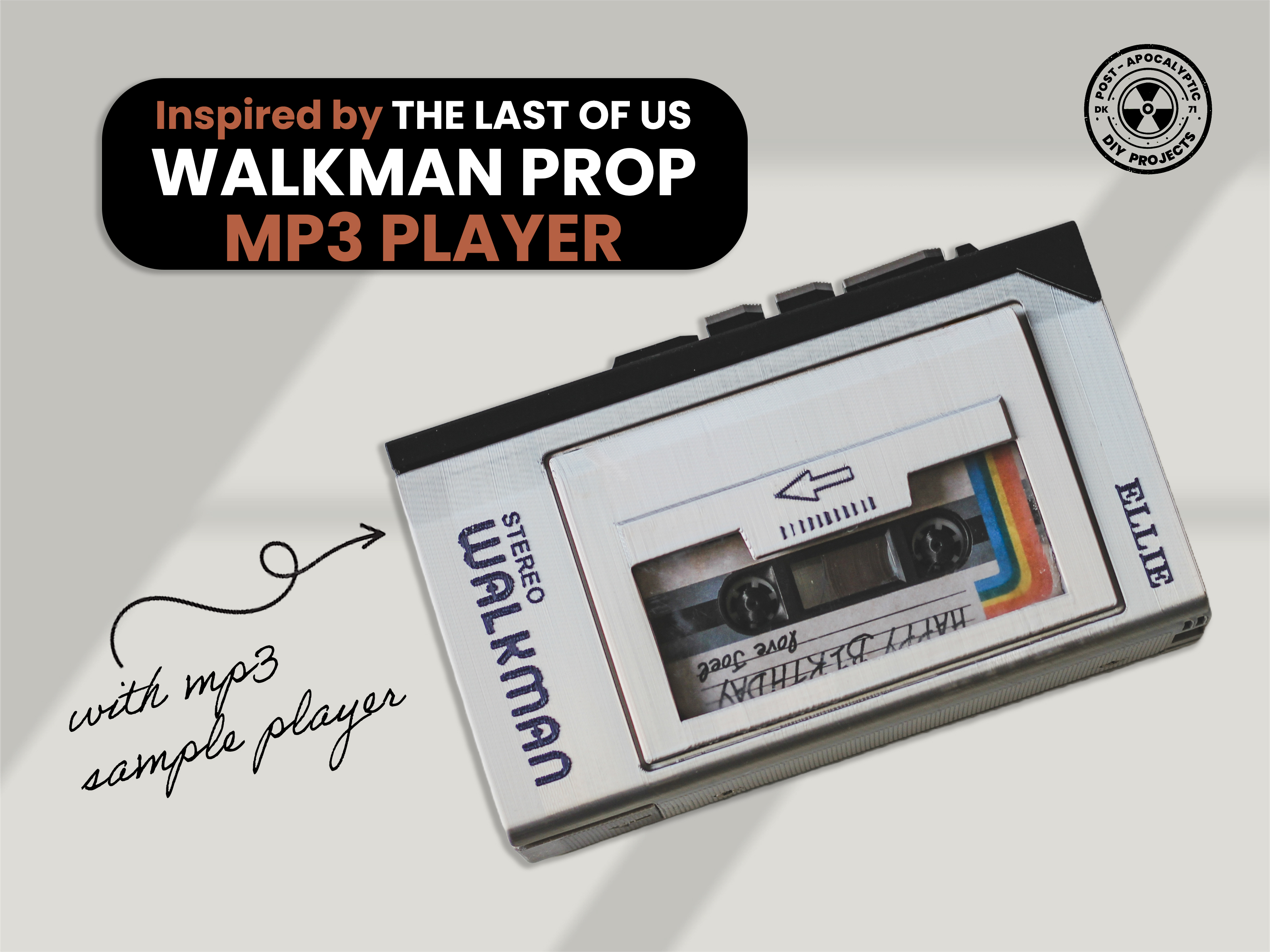 Walkman Style Cassette Player prop MP3 (inspired by the Last of Us)