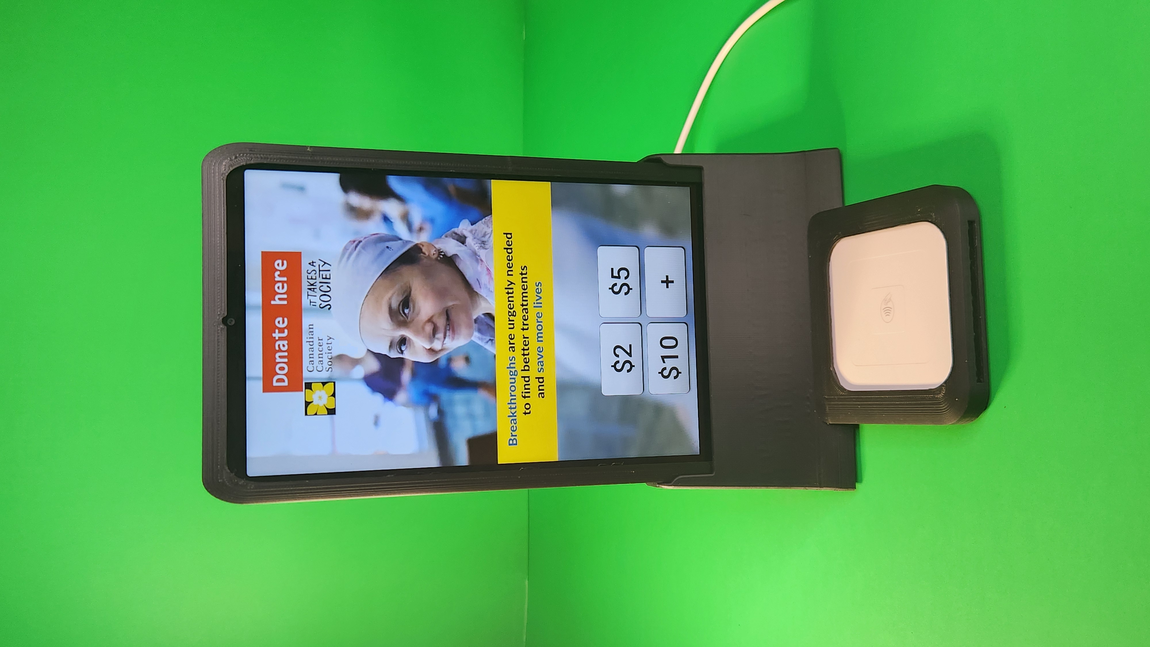 Square contactless donation terminal