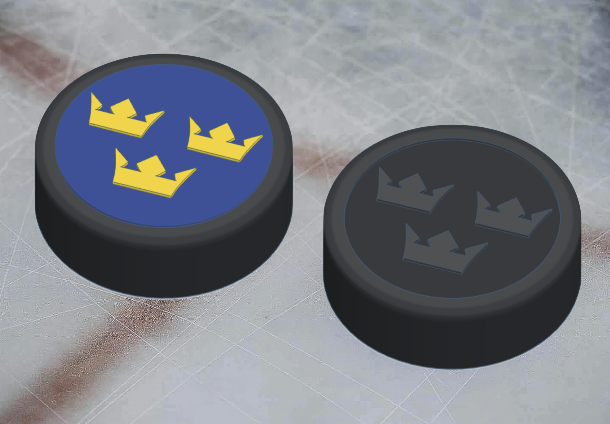 Sweden Tre Kronor Hockey IIHF Logo and Puck