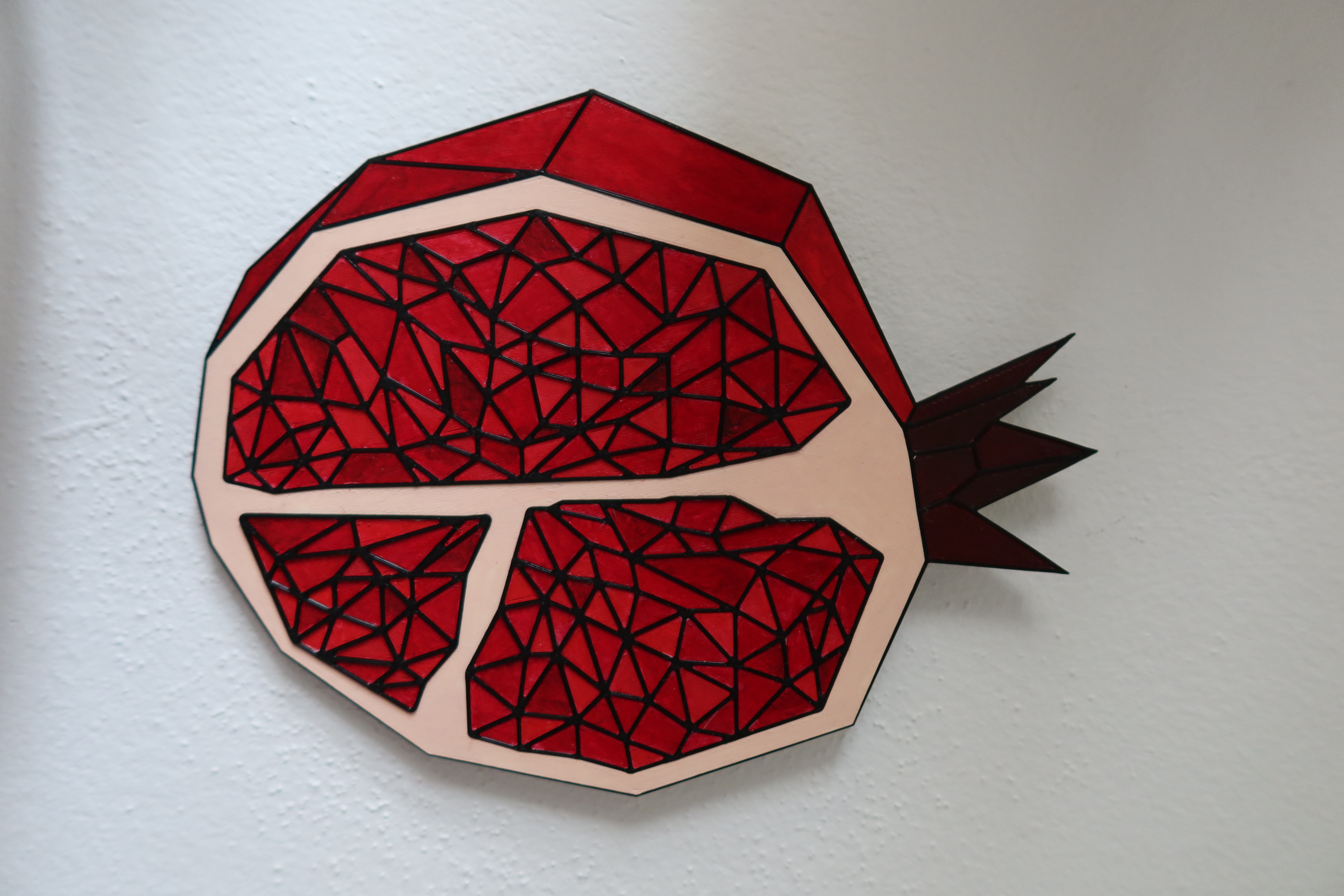 Low Poly Pomegranate Wall Art 3D model