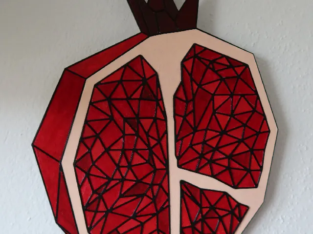 Low Poly Pomegranate Wall Art
