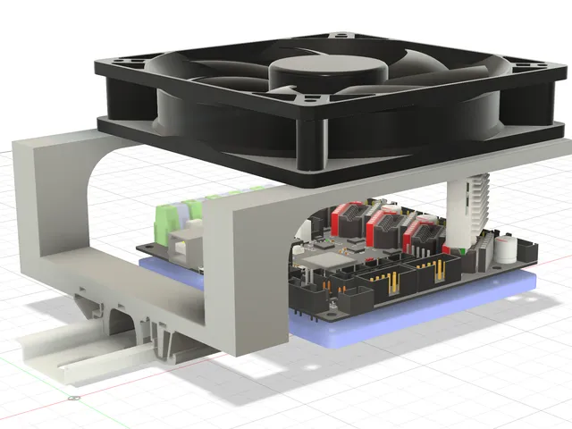 DIN Rail Mountable 120mm Fan Bracket for BTT SKR 3 EZ (5160 RGB compatible)