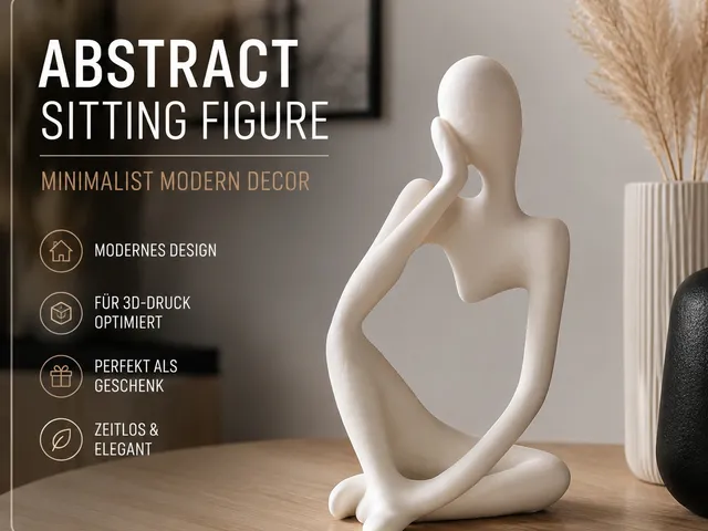 Abstract Sitting Figure – Minimalist Modern Decor Sculpture