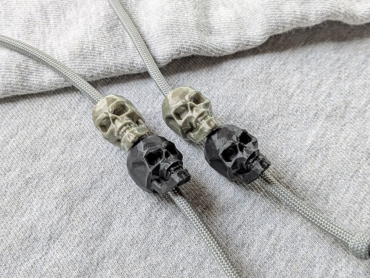 Low Poly Skull Drawstring Beads
