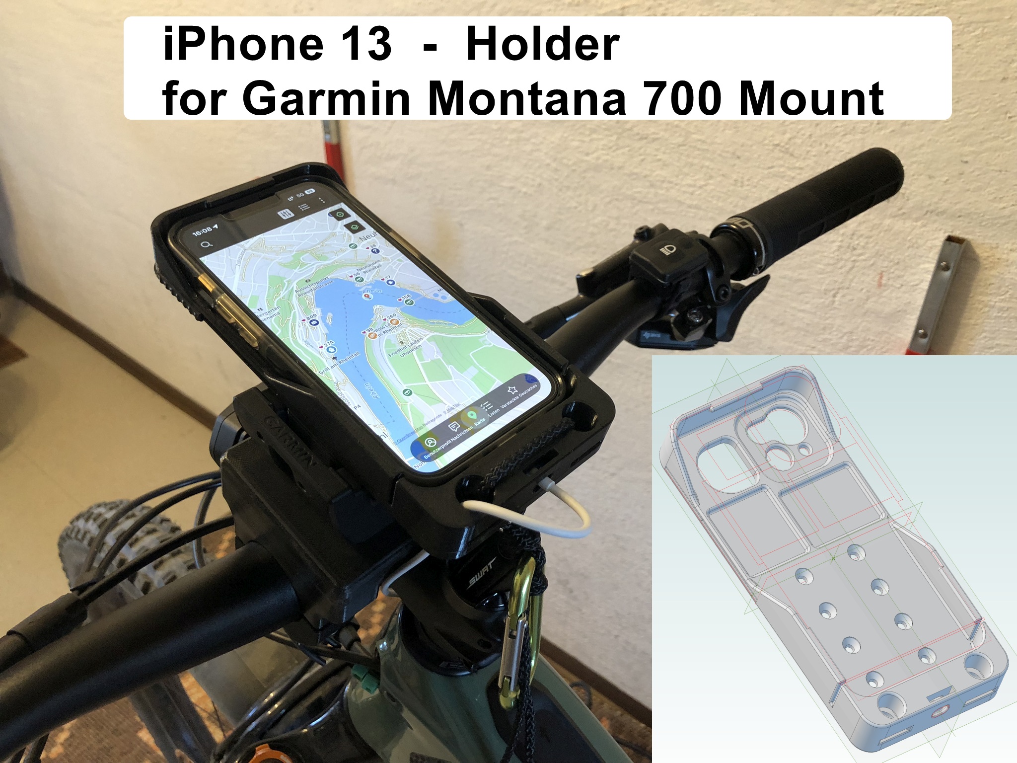 MTB - iPhone 13 - Handyhalterung - kompatibel zu Montana 700 - Mount 3D model