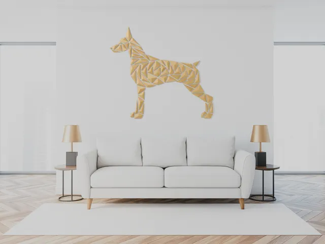 Geometric dog wall art - “Dobermann style”