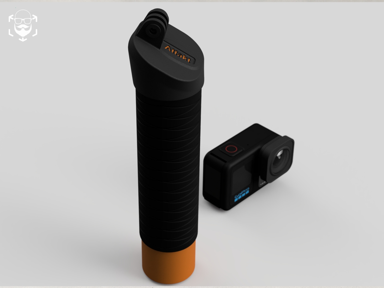Attakt – Floating Grip for Action Cameras (GoPro‑Style 3‑Prong Mount)