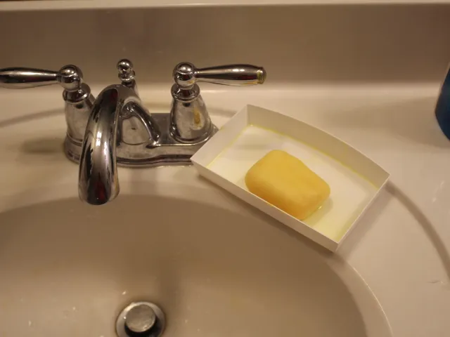 Curved soap dish for large bars