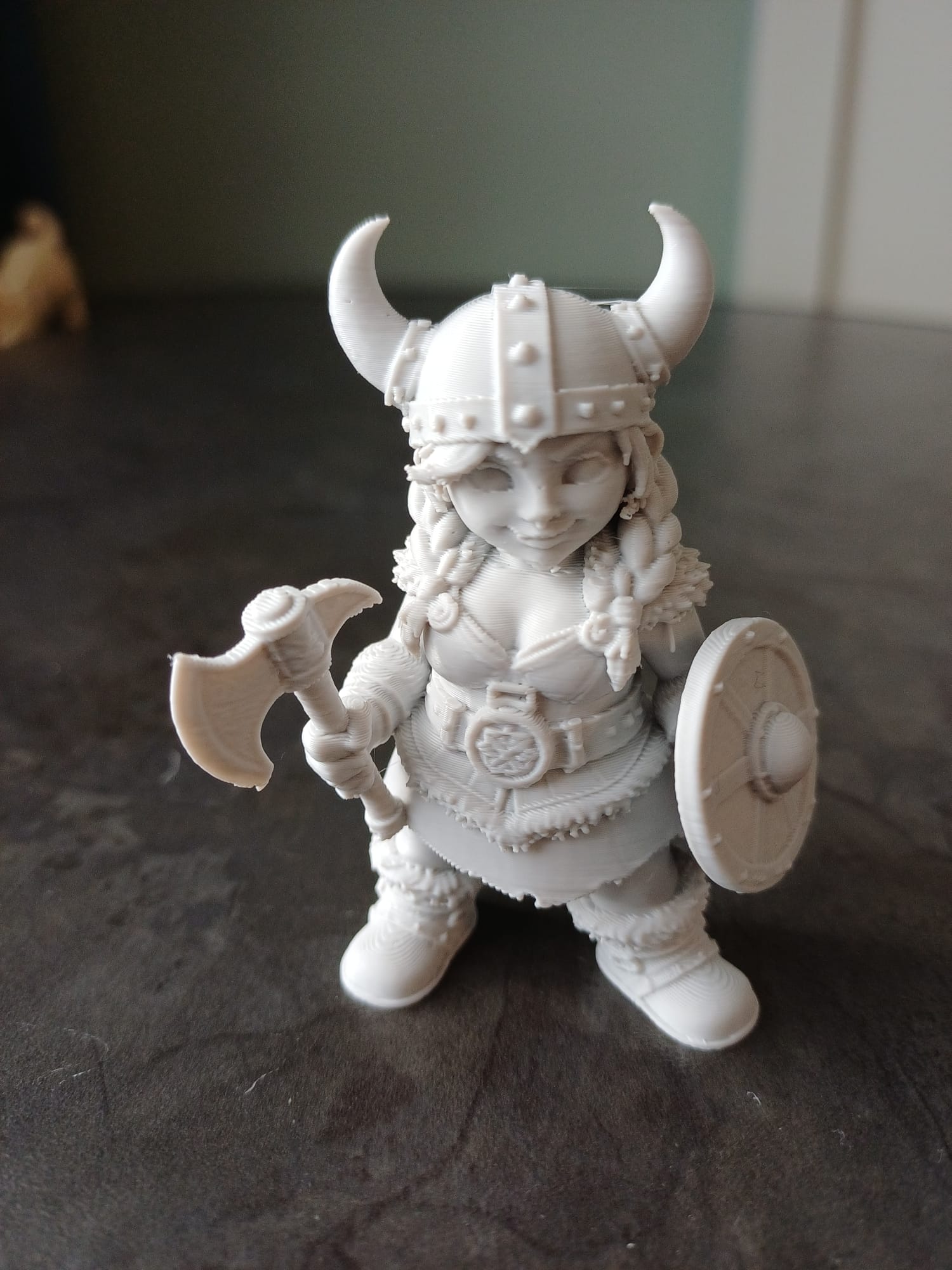Viking Shieldmaiden with Axe and Shield Figurine 3D model