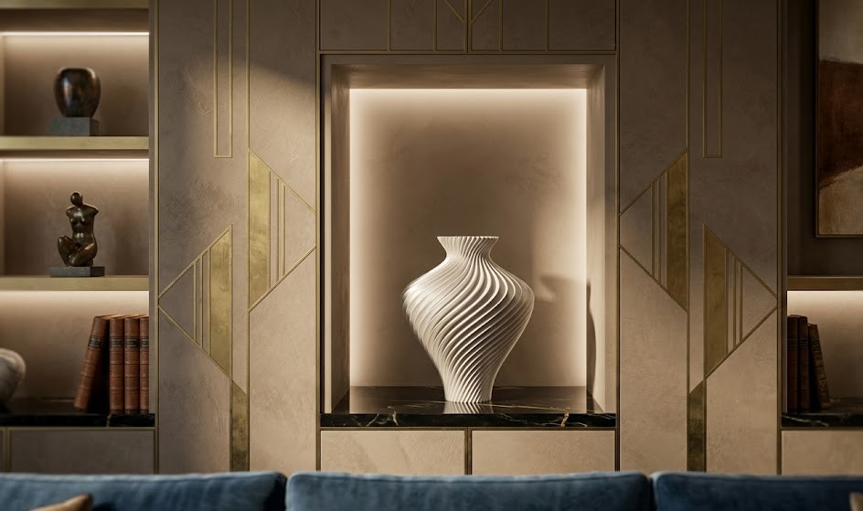 Modern Spiral Wave 3D Printed Satin Vase