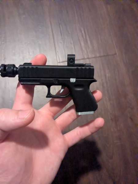 no glue red dot for Glock Fidget Keychain – 3D-Printed Mini Slide-Action Toy