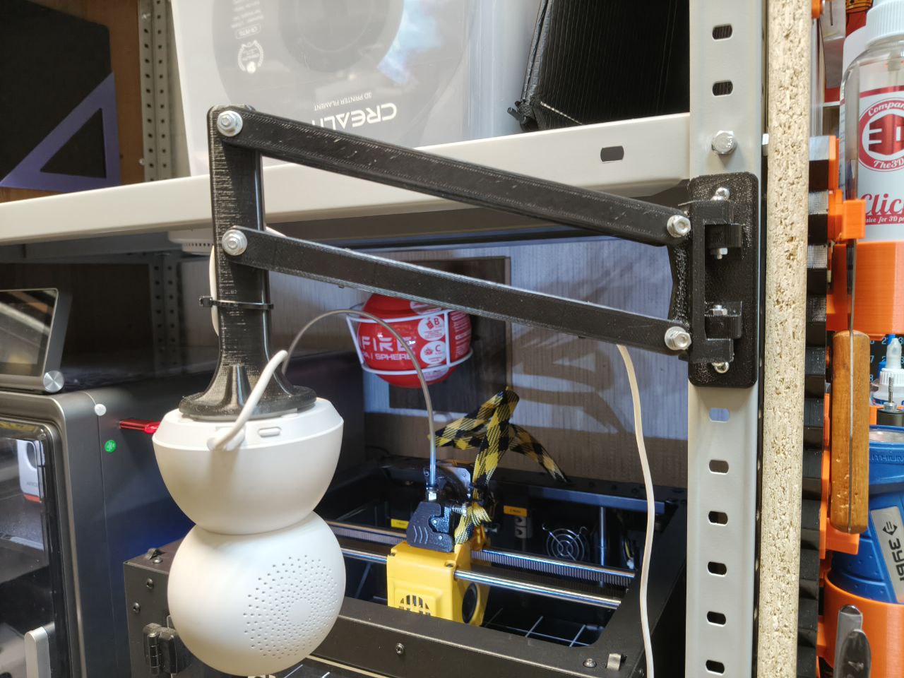 Camera mount - hinged, elongated