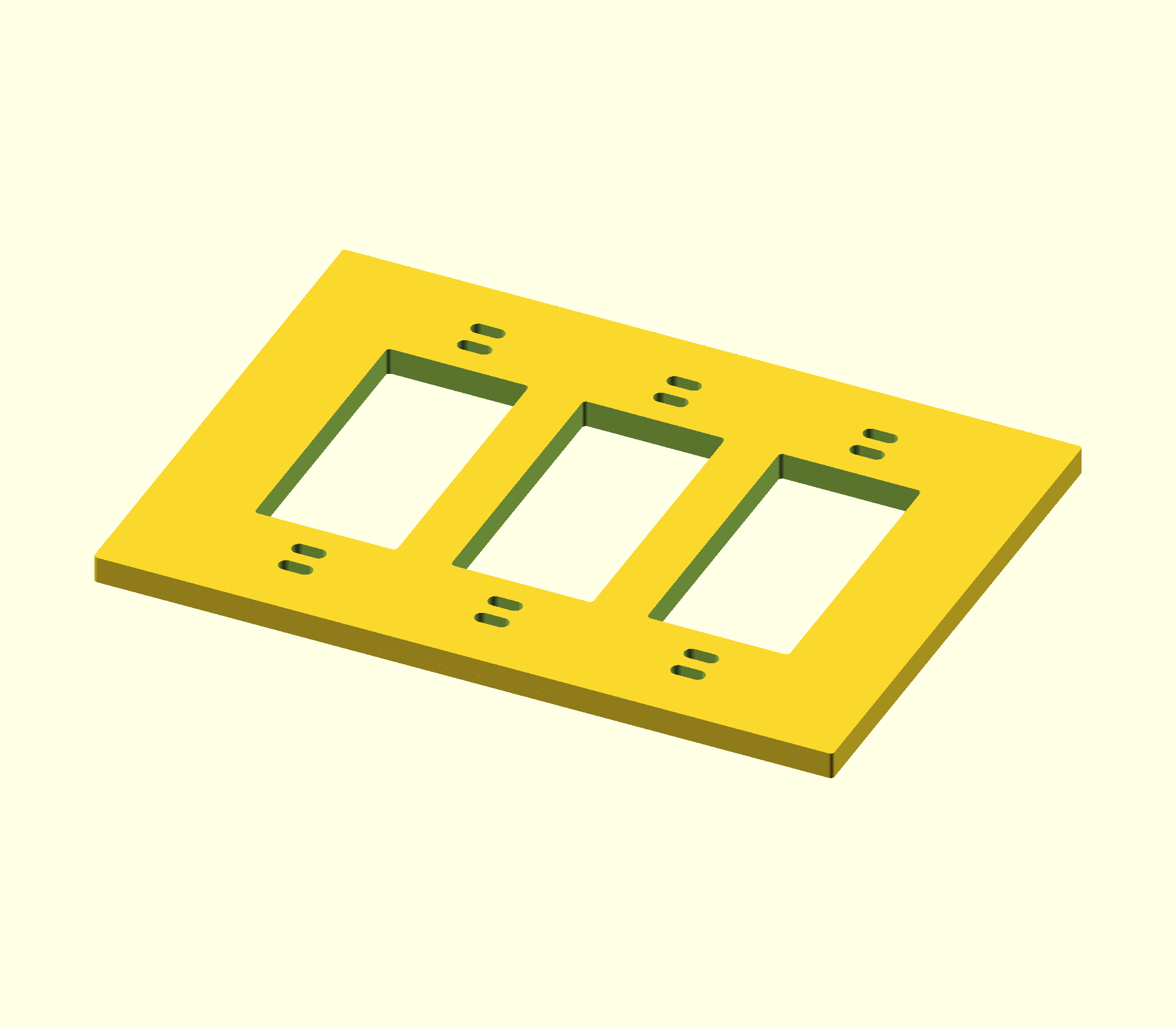 Extension Rings for Eaton Decorator Mid-size Wallplates (OpenSCAD)