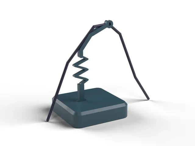 Mouse Bungee - Cable Holder with Zigzag Spring Arm and Snap Clip, for Wired Mice (OpenSCAD)