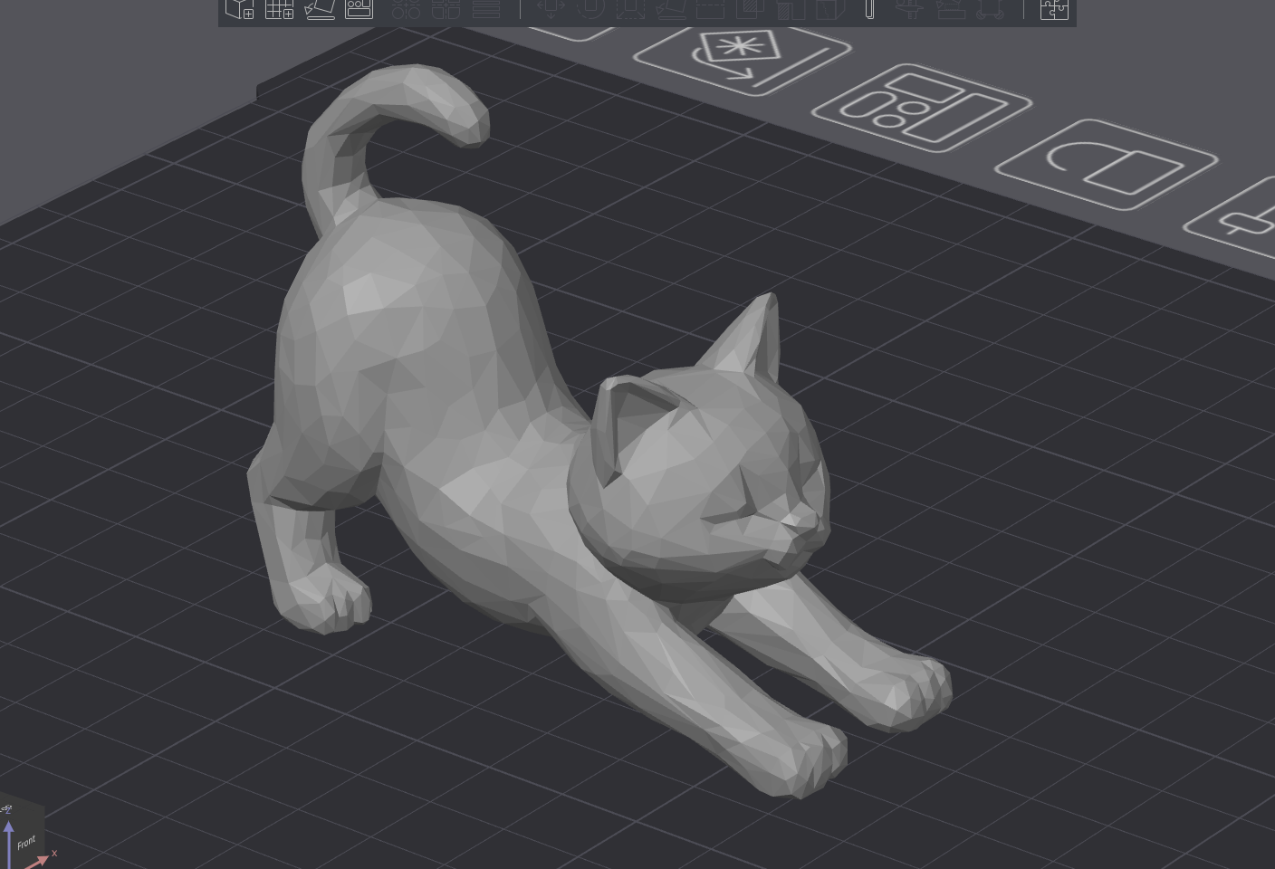 Low Poly Stretching Cat