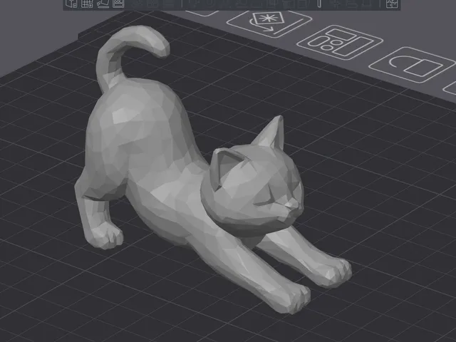 Low Poly Stretching Cat