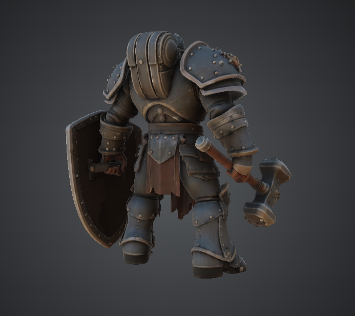 Armoured Paladin – Heavy Shield Knight with Warhammer 3D Printable Miniature — miniatura 3