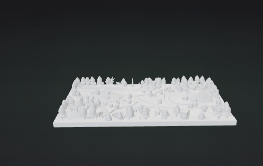 3D game map D&D with trees