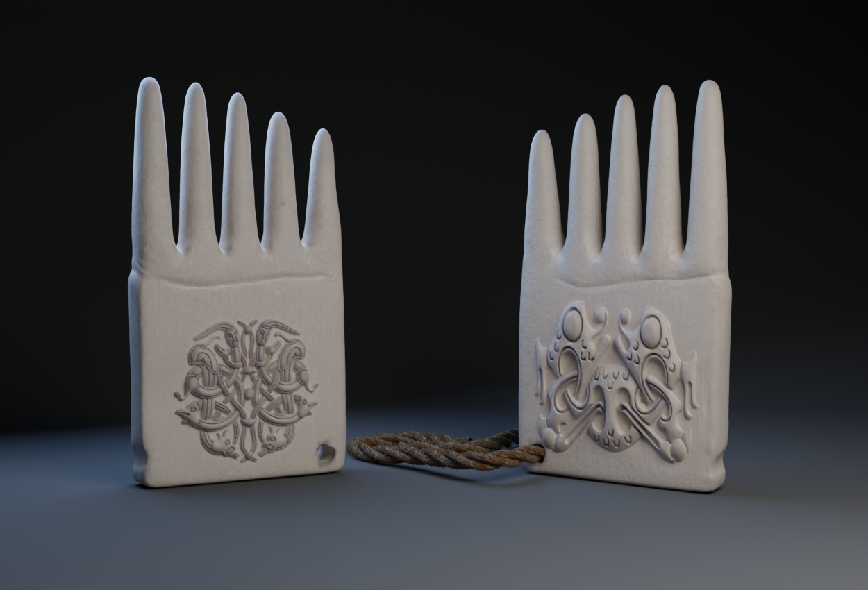 Viking Beard Comb with Broa Designs.
