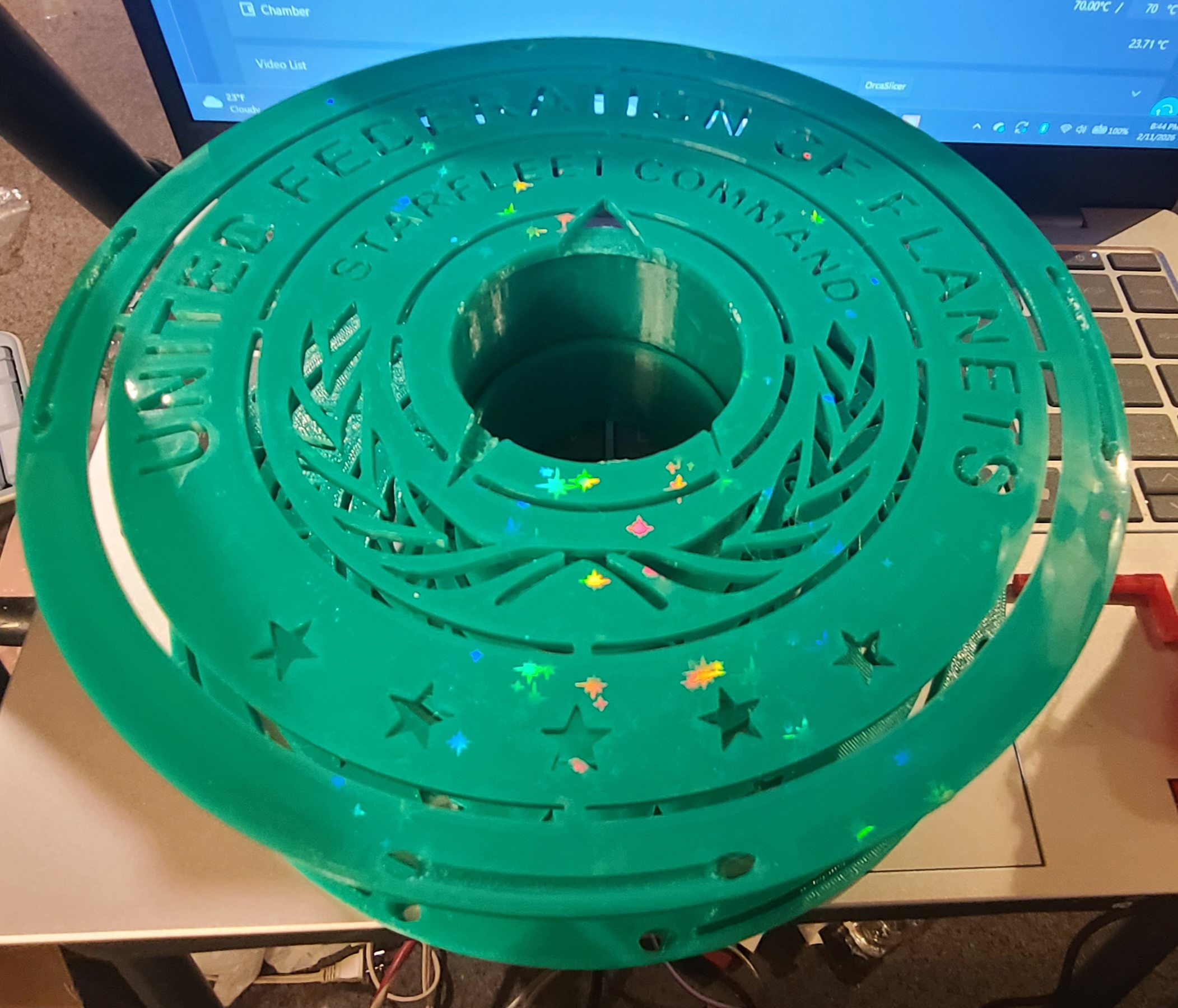 Star Trek spool for rewinding