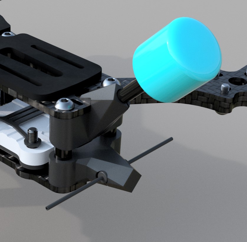 TBS Source One v5 VTX antenna and ELRS antenna Mount Low Poly
