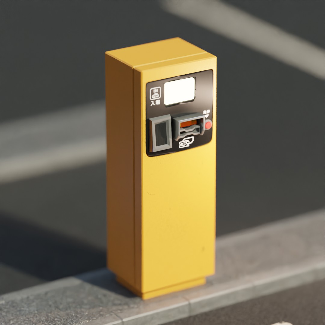 Japanese Parking Ticket Machine Miniature STL Diorama Parking Equipment