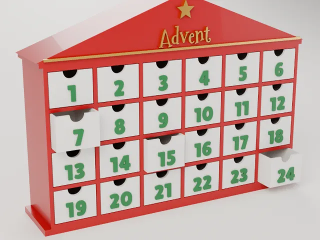 Christmas Advent Calendar – 24 Numbered Drawers