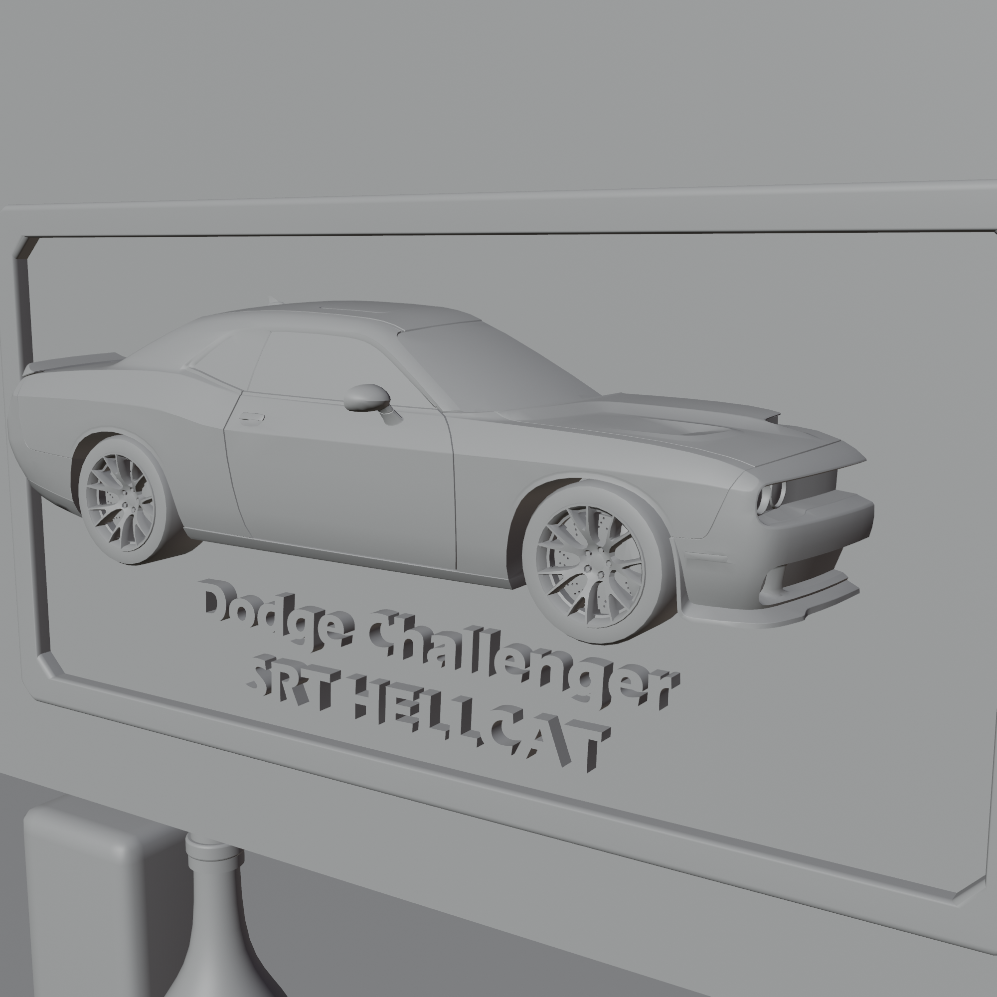 Miniatura 3 do modelo 3D Dodge Challenger Hellcat Wall Plate