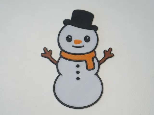Cute Flat Snowman Silhouette - Easy Print & Multi-Color