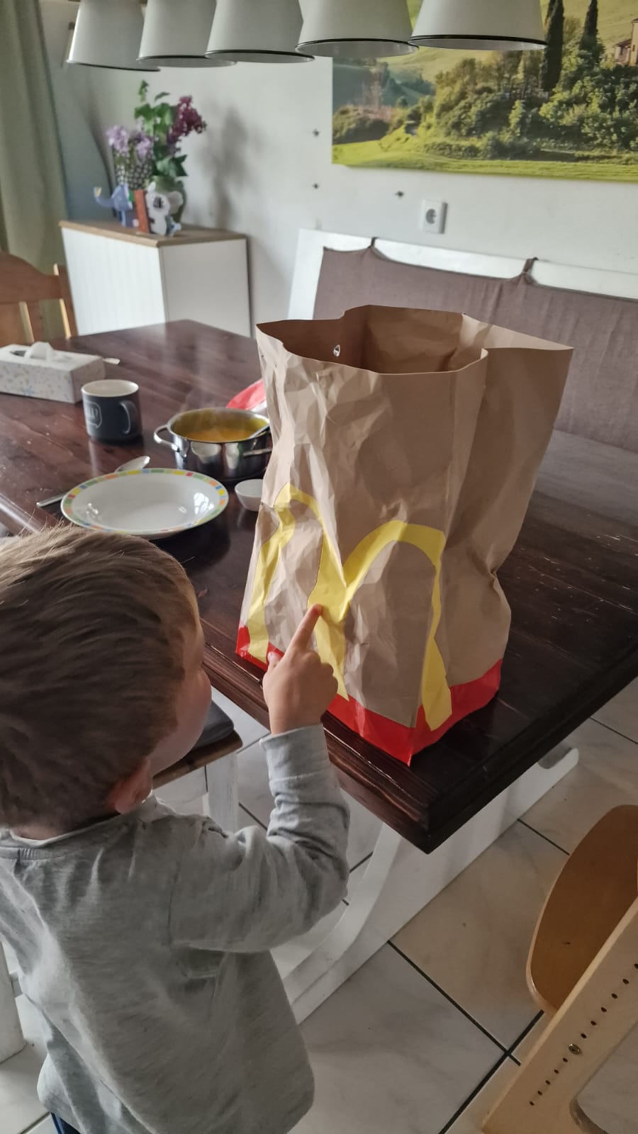 Mcdonalds Inspired doggy Bag Vase