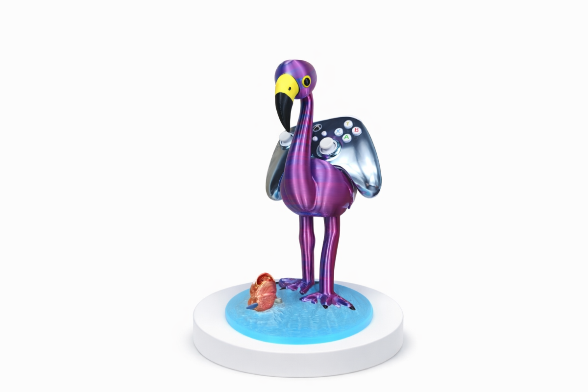 Flamingo Controller and Headphone Stand